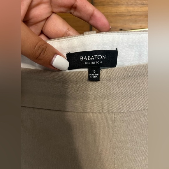 Babaton Aritzia Bi-Stretch ankle slim leg pants size 10 color tan - Picture 3 of 9